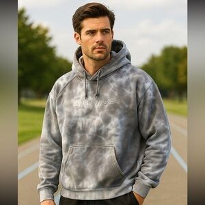 Balance Gray Tie-Dye Hoodie large